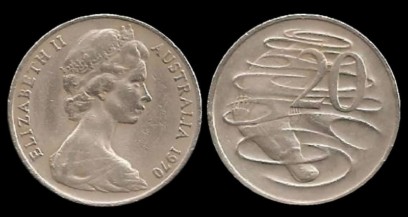 Australia: 20 Cents 1970 km66