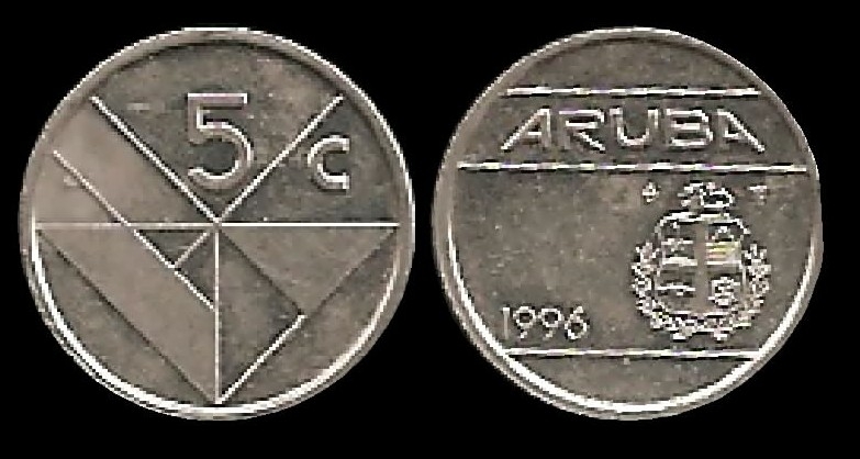 ARUBA 5 Cents 1996 km1