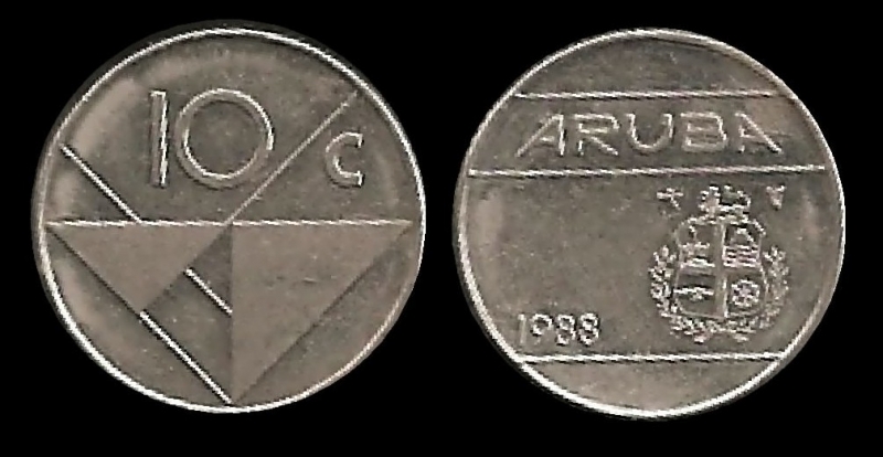 ARUBA 10 Cents 1988 km2