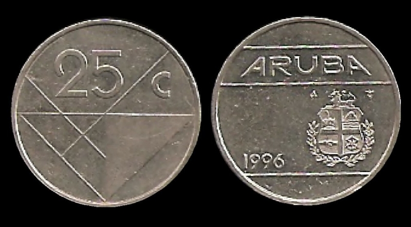 ARUBA 25 Cents 1996 km3