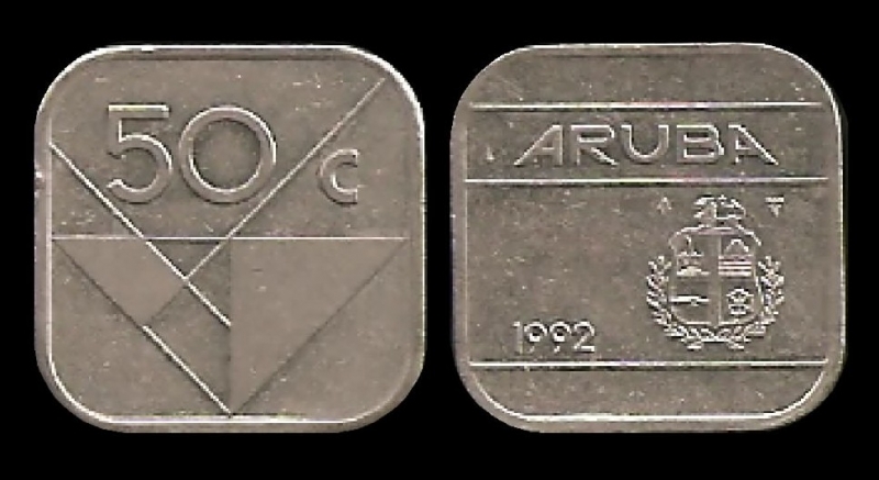 ARUBA 50 Cents 1992 km4