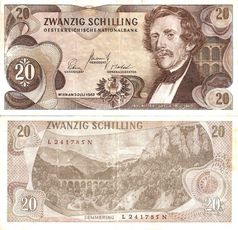 Austria: 20 Schilling  Jun 02,1967 P-142a.1