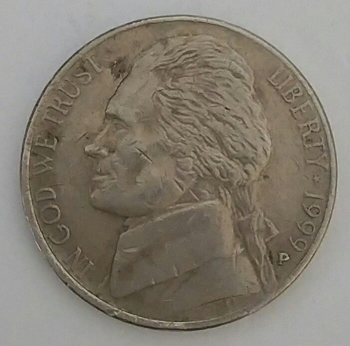 1999 D five cents