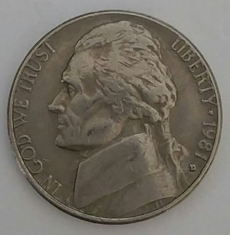 1981 D five cents