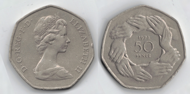 50 pence Entrada en la CEE