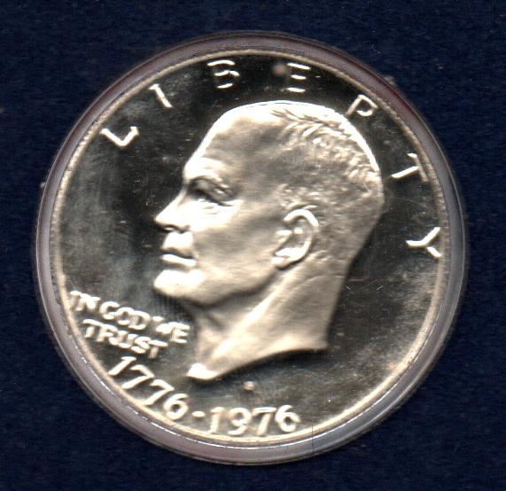 KM-206a   EISENHOWER.  IN  GOD  WE  TRUST.  1776-1976.   (Anverso)