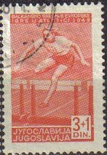 YUGOSLAVIA 1948 Scott B156 Sello Deportes Atletismo Vallas usado