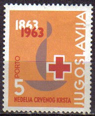 YUGOSLAVIA 1965 Scott RA28 PORTO Sello Nuevo Centenario del Emblema de la Cruz Roja