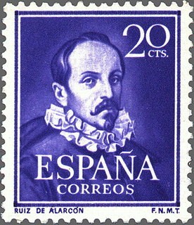 ESPAÑA 1950 1074 Sello Nuevo Literatos Ruiz de Alarcón 20c Yv824