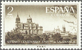 ESPAÑA 1953 1128 Sello Nuevo VII Centenario Universidad de Salamanca Catedral de Salamanca 2pts