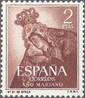 ESPAÑA 1954 1140 Sello Nuevo Año Mariano Ntra. Sra. de Africa Ceuta 2p