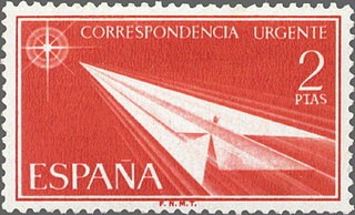 ESPAÑA 1956 1185 Sello Nuevo Alegorías. Urgente. Flecha de papel