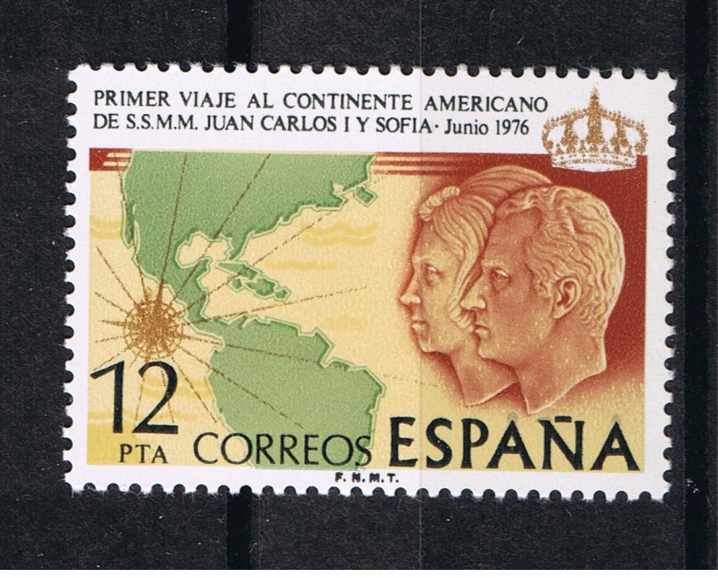 Edifil  2333  Primer viaje al continente americano de SS.MM. los Reyes de España  