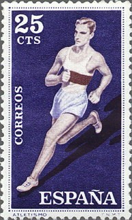 ESPAÑA 1960 1306 Sello Nuevo Deportes Atletismo 25ct