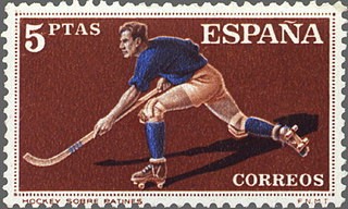 ESPAÑA 1960 1315 Sello Nuevo Deportes Hockey sobre Patines 5pta