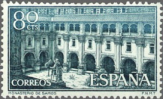 ESPAÑA 1960 1322 Sello Nuevo Real Monasterio de Samos Claustro