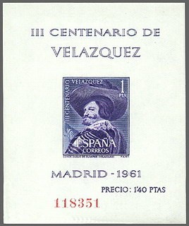 ESPAÑA 1961 1345 Sello Nuevo H.B. III Centenario Muerte Velazquez Conde Duque de Olivares