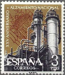 ESPAÑA 1961 1360 Sello Nuevo XXV Aniv. del Alzamiento Nacional Siderurgia