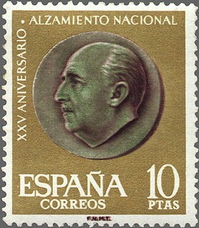 ESPAÑA 1961 1364 Sello Nuevo XXV Aniv. del Alzamiento Nacional General Franco