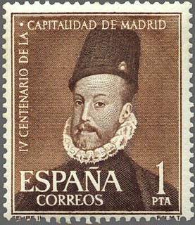 ESPAÑA 1961 1389 Sello Nuevo Capitalidad de Madrid Retrato de Felipe II (Pantoja)
