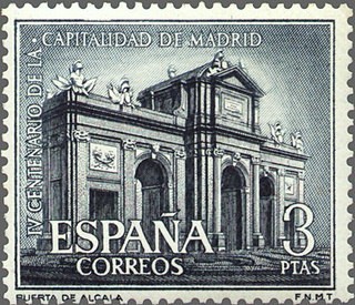 ESPAÑA 1961 1392 Sello Nuevo Capitalidad de Madrid Puerta de Alcalá