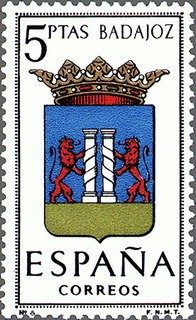 ESPAÑA 1962 1411 Sello Nuevo Escudos de las Capitales de Provincia Españolas Badajoz