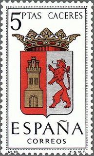 ESPAÑA 1962 1415 Sello Nuevo Escudos de las Capitales de Provincia Españolas Caceres