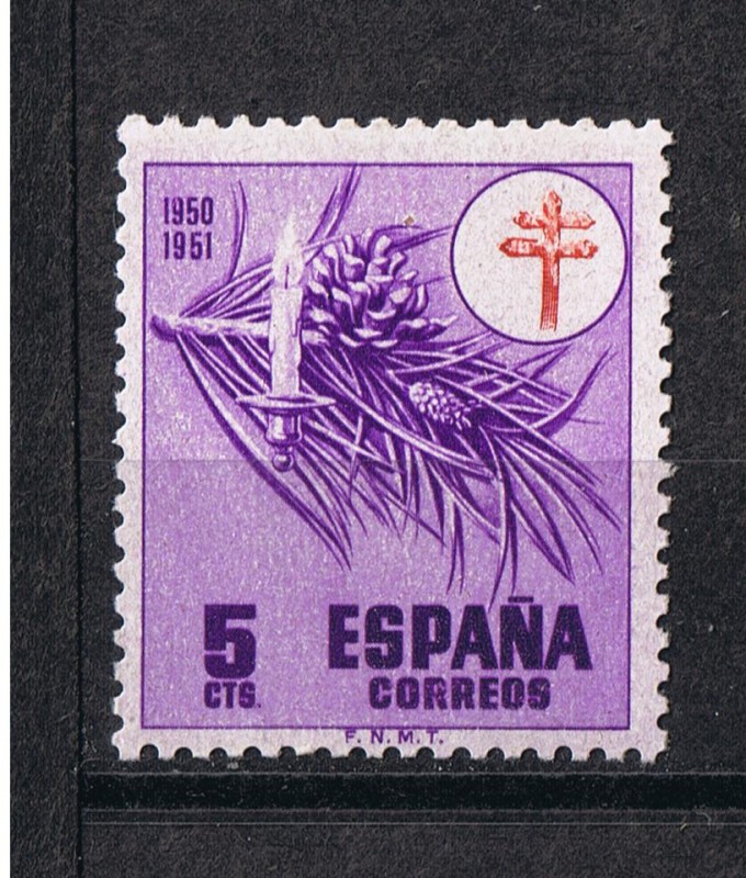 Edifil  1084  Pro tuberculosos. Cruz de Lorena en rojo 