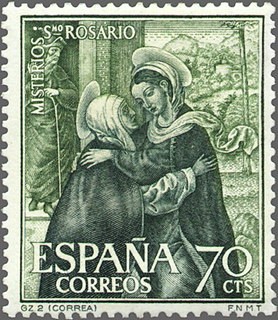 ESPAÑA 1962 1464 Sello Nuevo Misterios del Santo Rosario Visitación (Correa)