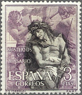 ESPAÑA 1962 1470 Sello Nuevo Misterios del Santo Rosario Coronación de Espinas (Tiépolo)