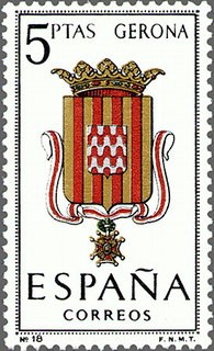 ESPAÑA 1963 1486 Sello Nuevo Escudos de las Capitales de Provincias Españolas Gerona