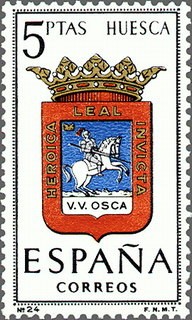 ESPAÑA 1963 1492 Sello Nuevo Escudos de las Capitales de Provincias Españolas Huesca