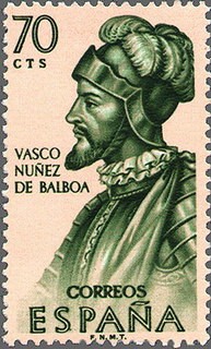ESPAÑA 1963 1527 Sello Nuevo Forjadores de América Vasco Nuñez de Balboa (1475-1517)