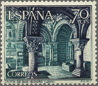 ESPAÑA 1964 1543 Sello Nuevo Turistica Paisajes y Monumentos Cripta de San Isidoro Leon