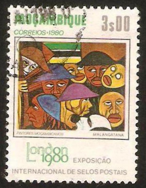 exposicion internacional de sellos en londres, pintores mozambiqueños