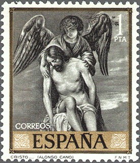 ESPAÑA 1969 1912 Sello **MNH Pintor Alonso Cano Cristo y el Angel