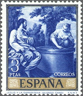 ESPAÑA 1969 1916 Sello **MNH Pintor Alonso Cano Jesús y la Samaritana
