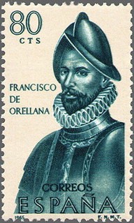 ESPAÑA 1965 1680 Sello Nuevo Forjadores de America Francisco de Orellana (1511-1550)