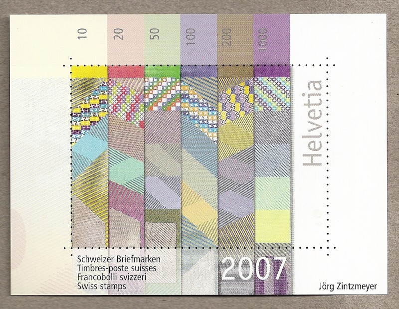 Viñeta colores billetes banco suizos
