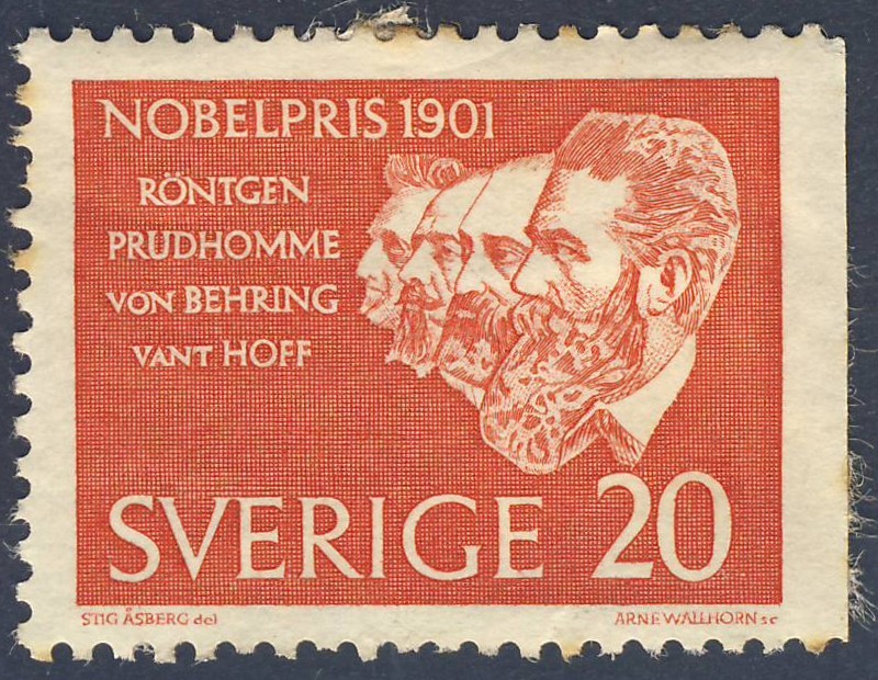 Premios Nobel 1901  Prudhomne von Behring vant Hoff