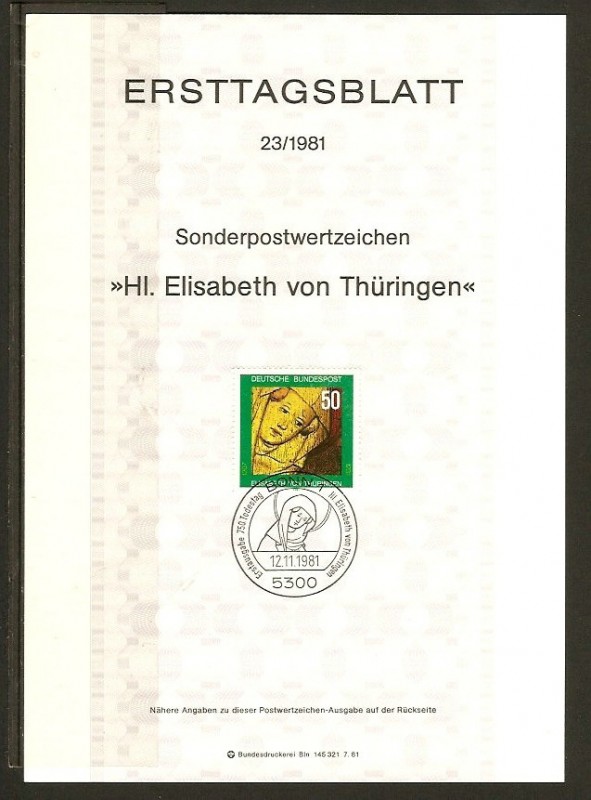 750 Aniverasrio de la muerte de Elisabeth von Thuringen.