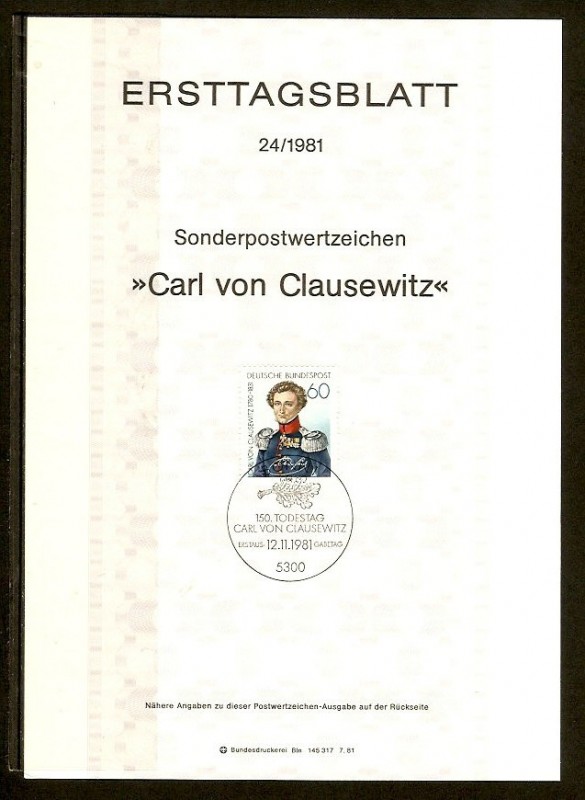 150 Aniversario de la muerte de Carl von Clausewitz.