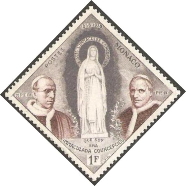 492 - Papa Pío XII La Inmaculada Concepción y Papa Pío IX