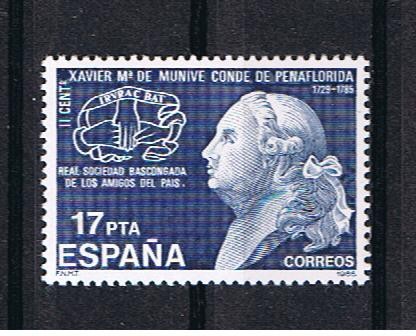 Edifil  2824  II Cente. de la muerte de Xavier Mª de Munive, Conde de Peñaflorida ( 1729 - 1785 ) 