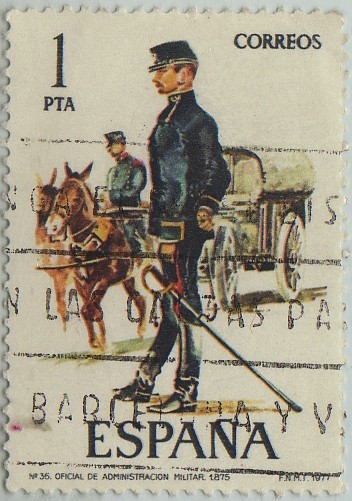 uniformes militares-oficial de administracion militar(1875)-1977