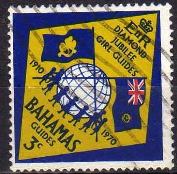 BAHAMAS 1970 Sello Diamond Jubilee Girl Guides Scouts usado