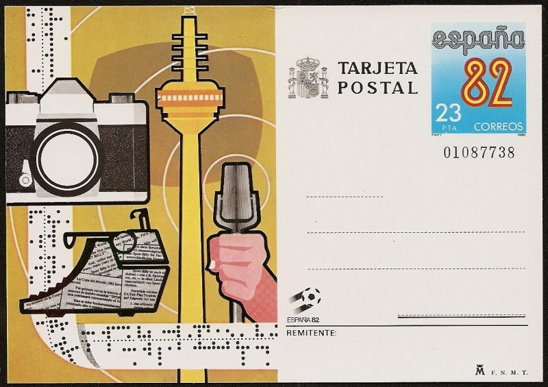 Mundial de Fútbol España 82  - Tarjeta entero Postal - Prensa