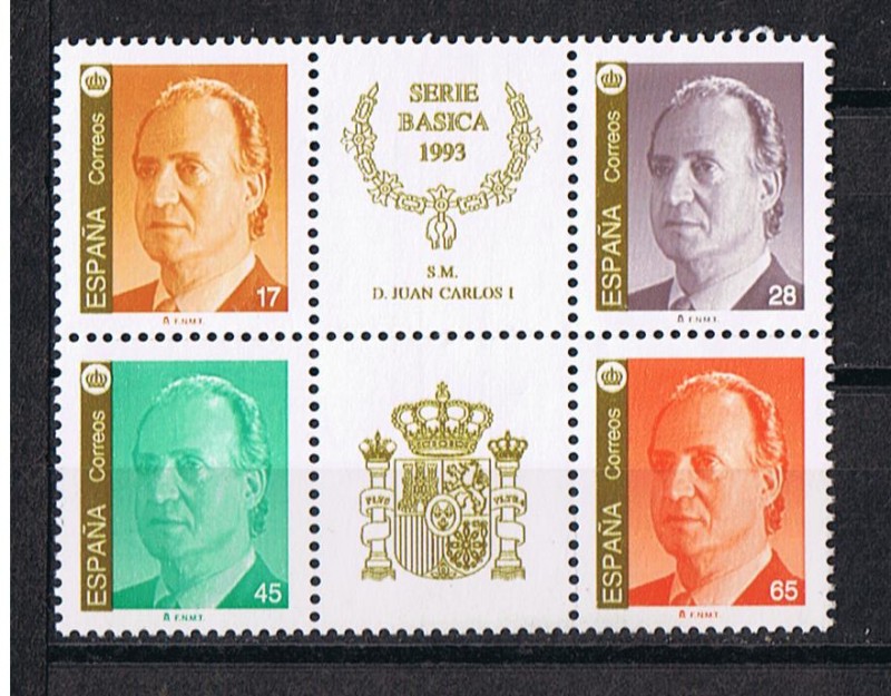 Edifil  3259-62  S.M. Don Juan Carlos I     Hojita con los cuatro sellos.  Fotografía realizada por