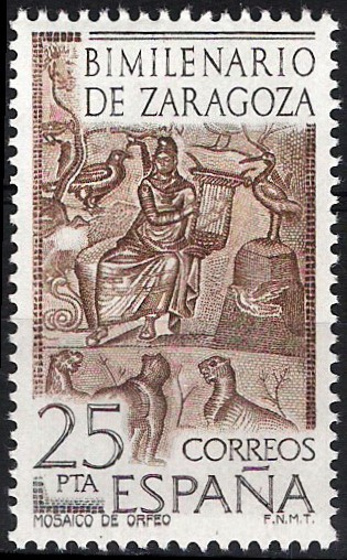 2321 Bimilenario de Zaragoza. Mosaico de Orfeo.