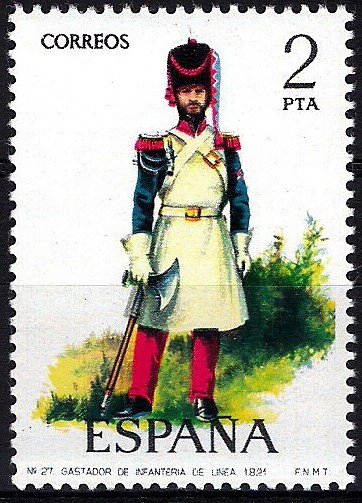 2351 Uniformes. Gastador de Infantería de Línea. 1821.